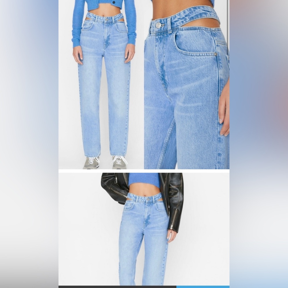 FRAME cut-out straight-leg jeans - Blue